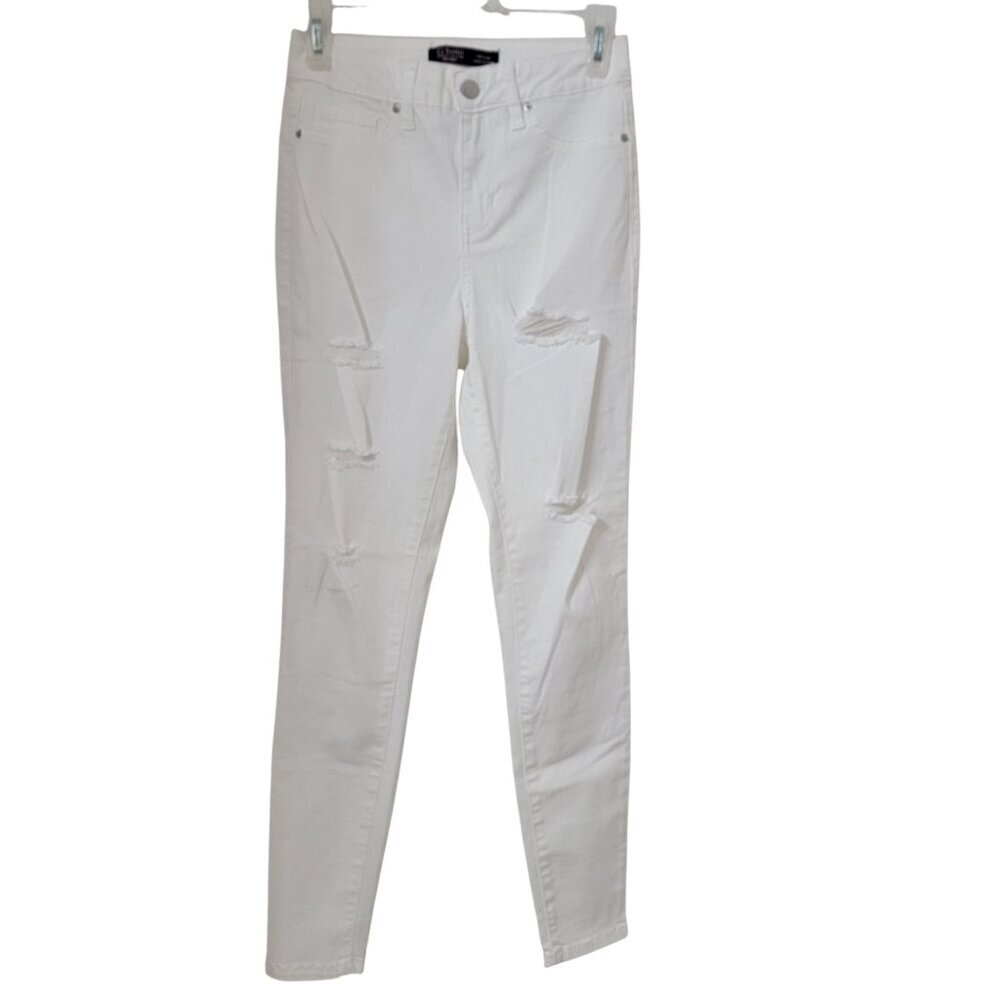 Ci Sono Size 3/26 White Distressed/Destroyed Skinny Jeans, Excellent Condition